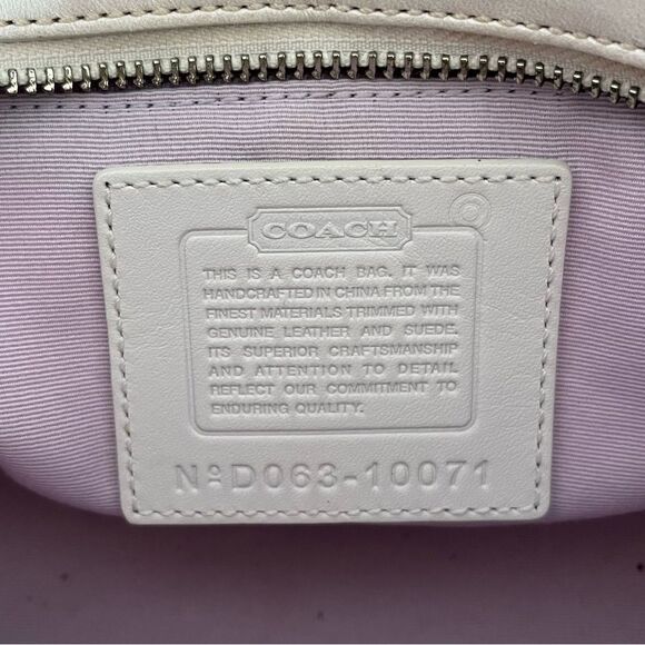 Coach 10071 Tweed Soho Boston Baguette Floral Applique Metallic Leather Bag RARE - Picture 12 of 13